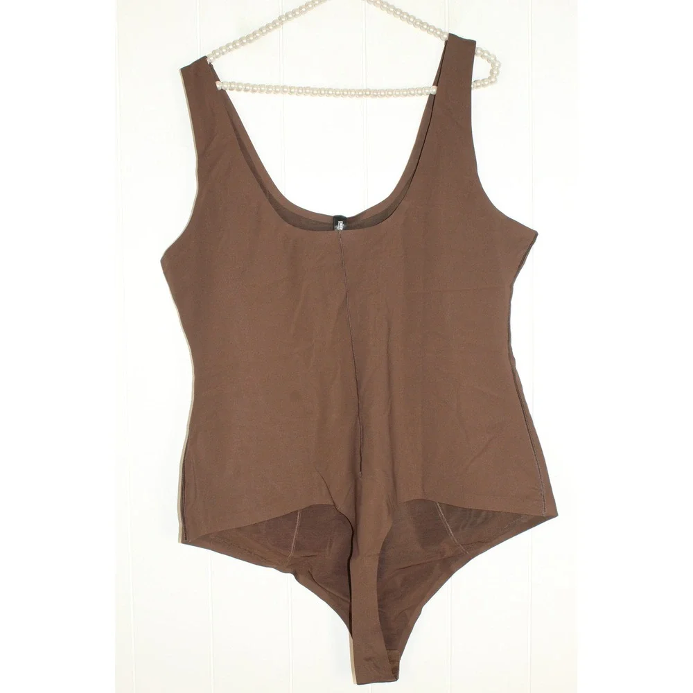 Pinsy‎ Bonded Scoop Tank Shapesuit in Chocolate Brown NWT Size 3X